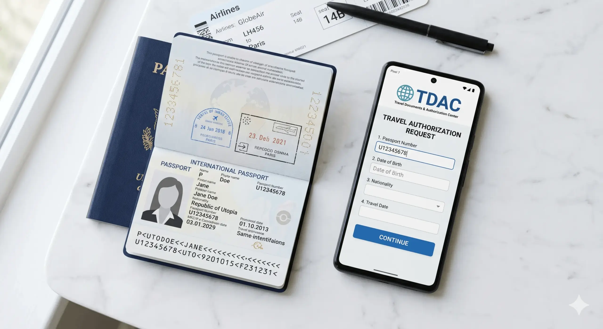 Passport and smartphone — everything you need to fill out TDAC Thailand