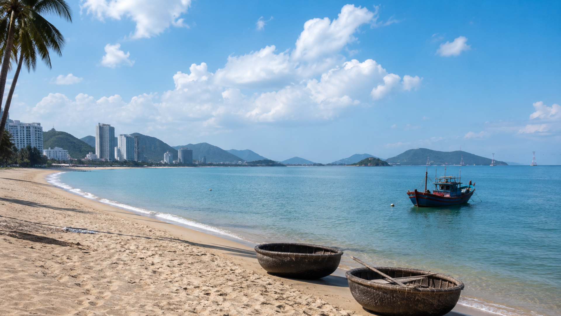 Nha Trang beach and Hon Tre Island during the dry season — the best time to visit Vietnam is February to April