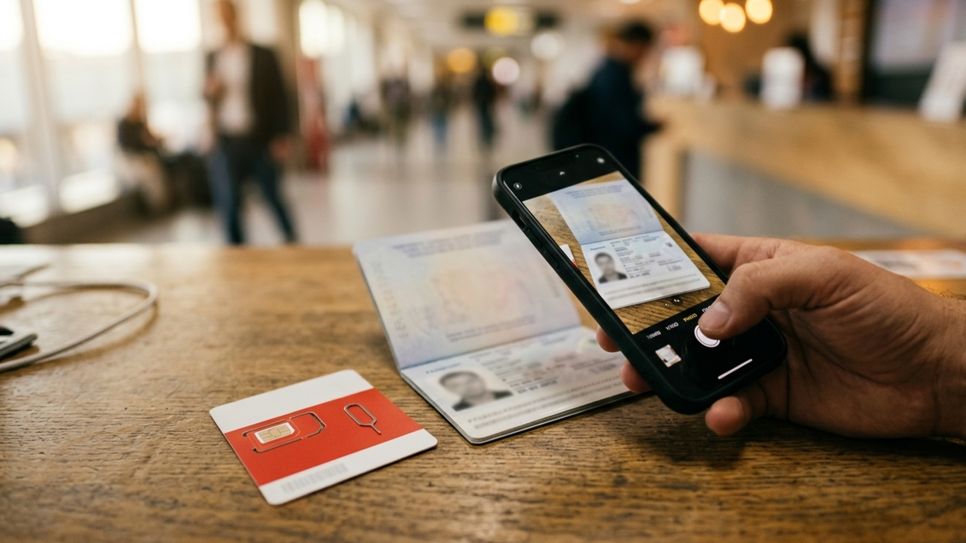 Passport scanning during SIM card purchase in Vietnam — mandatory registration procedure since July 2024